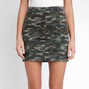 Free People Camo Print Denim Mini Skirt Size 0